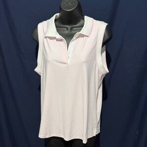 RBX Sleeveless Pink and White Muscle Tee